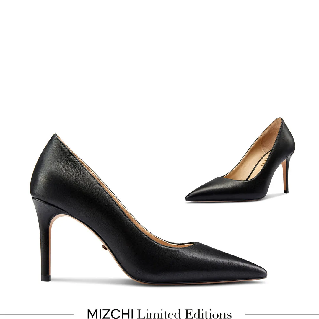 *Kayte - Black Leather Classic Pump