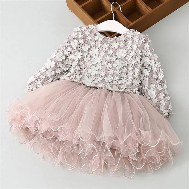 Kid Girls Princess Flower Ball Gown Party Dresses