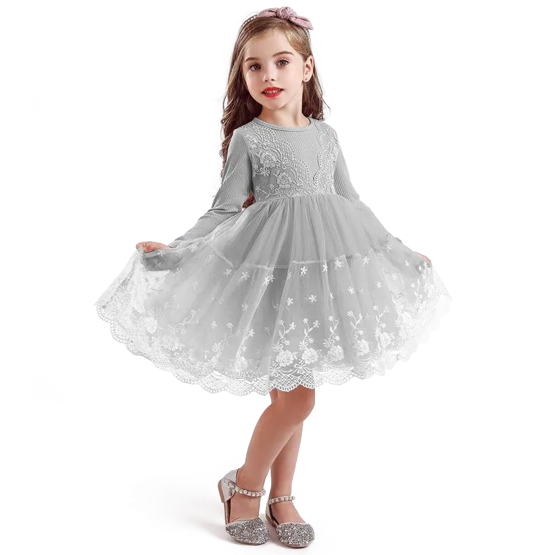 Kid Girls Princess Flower Ball Gown Party Dresses