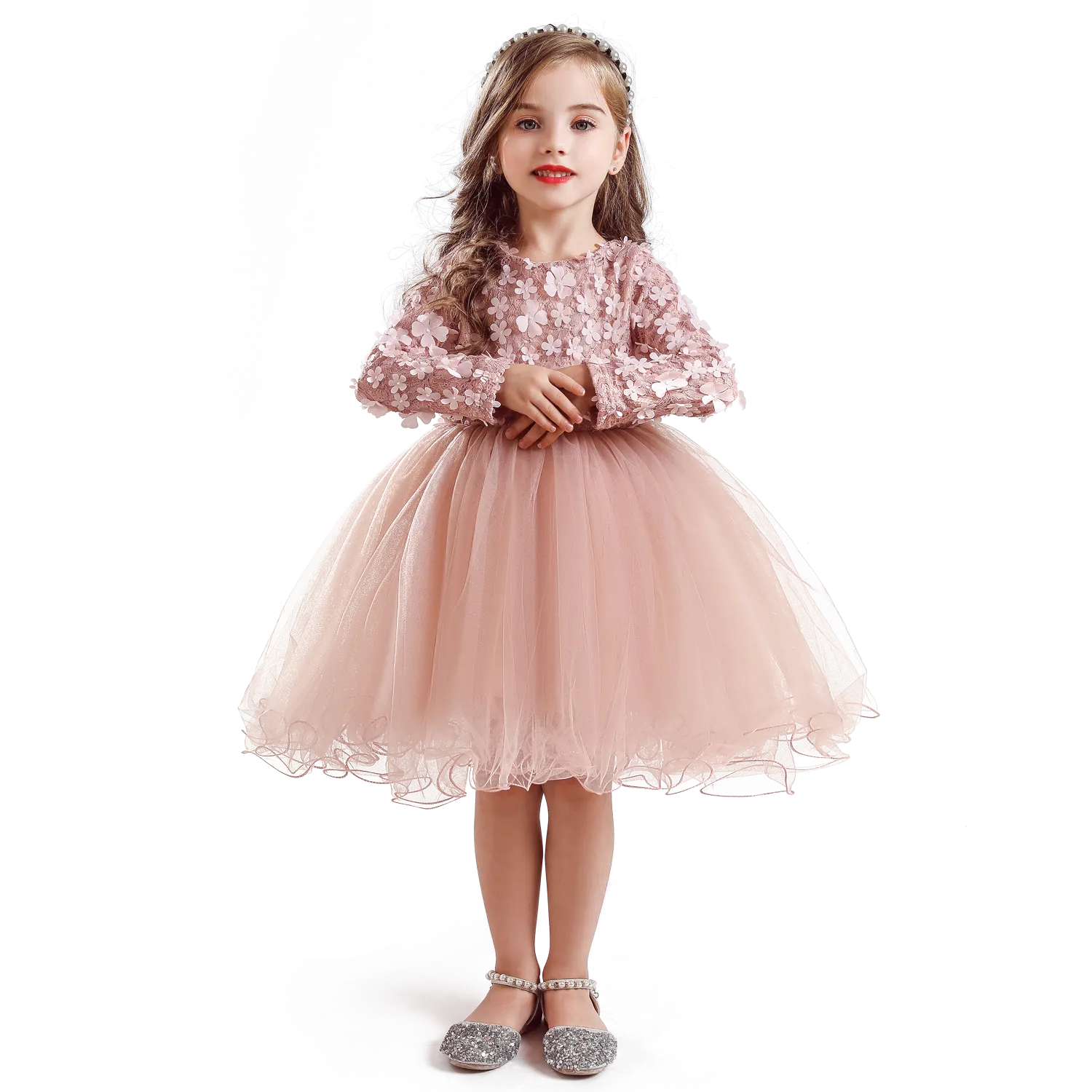 Kid Girls Princess Flower Ball Gown Party Dresses