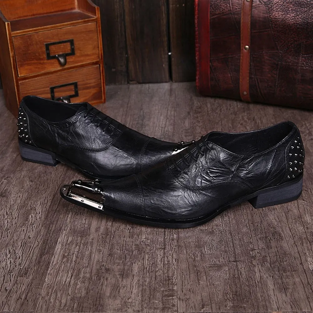 Lace up Men Oxfords with Decoration Steel Toe