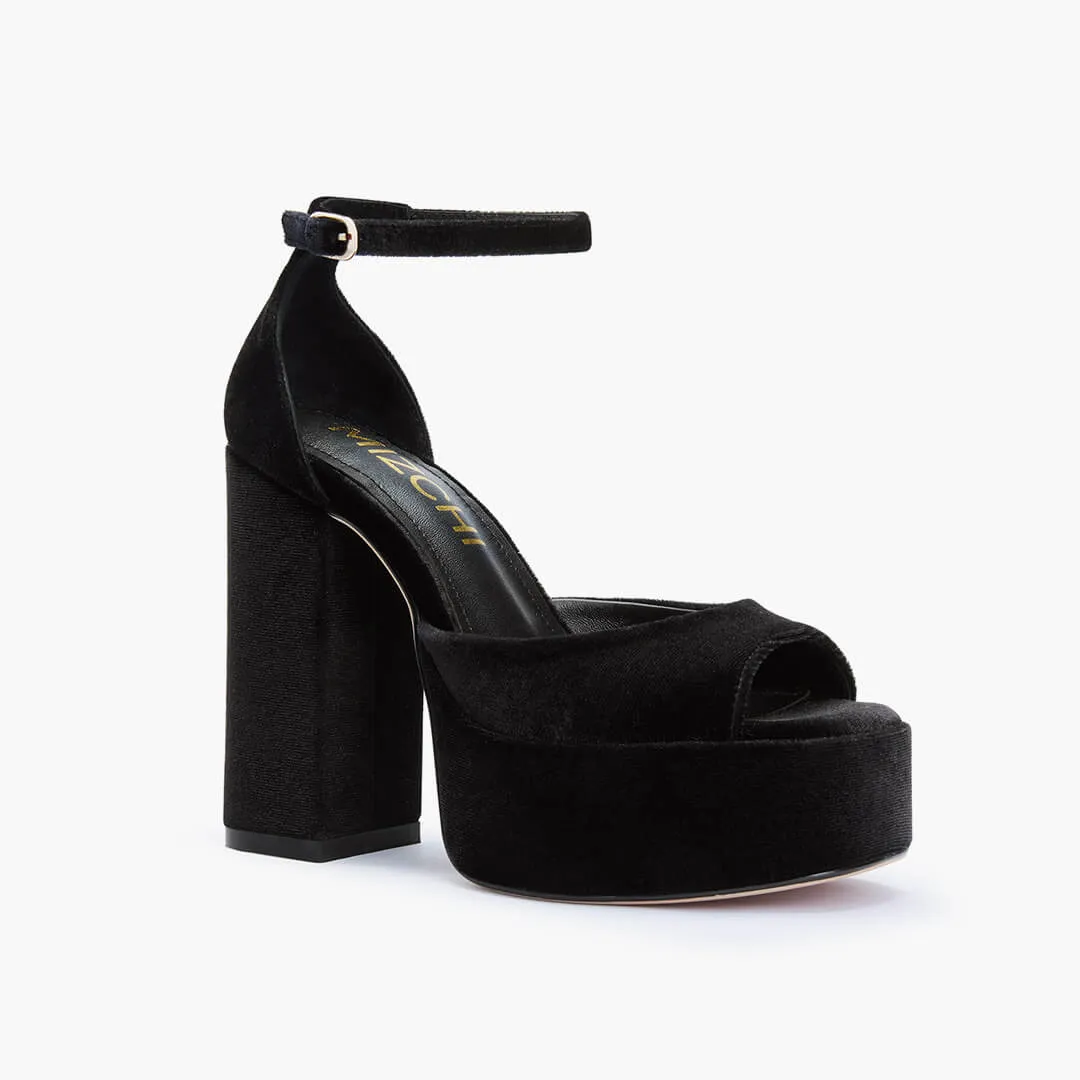 *LAURANCE - black velvet platform