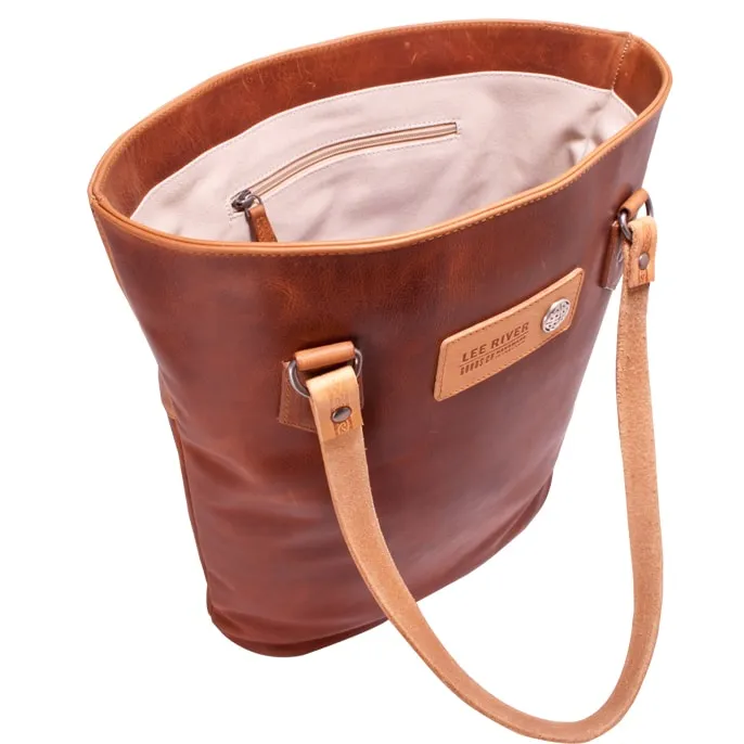 Lee River Tan Leather Tote Bag