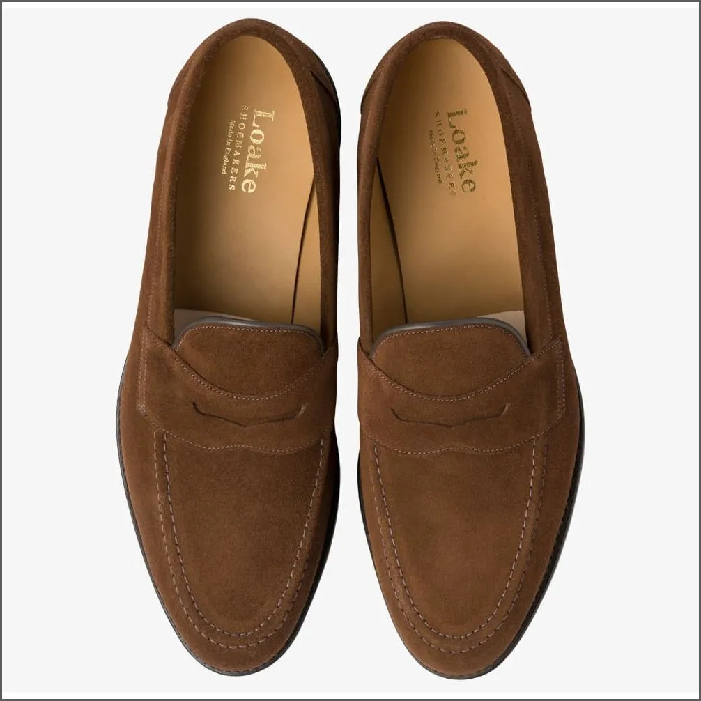 Loake Imperial Brown Suede Penny Loafer--