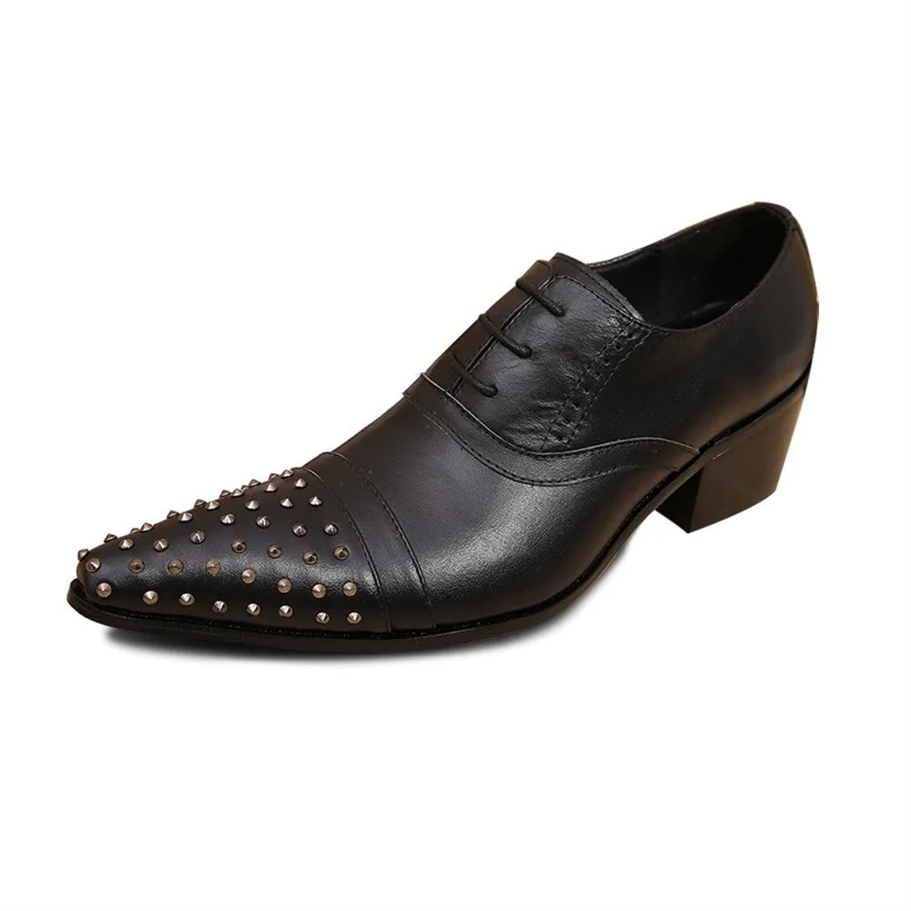 Low Top Captoe Lace up Men Oxfords with Decoration