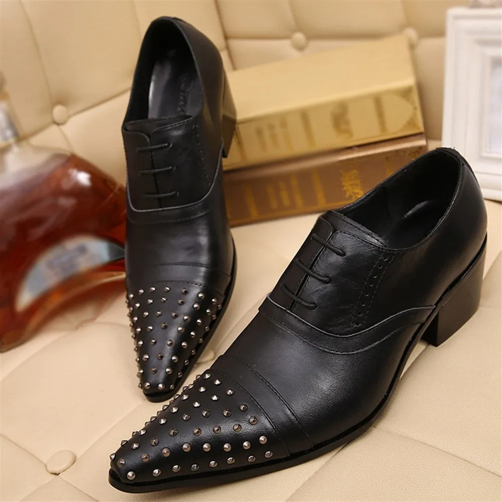 Low Top Captoe Lace up Men Oxfords with Decoration