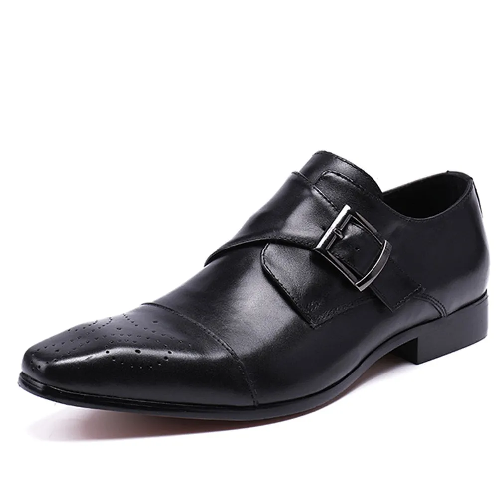 Low Top Monk Strap Captoe Slip on Men Oxfords