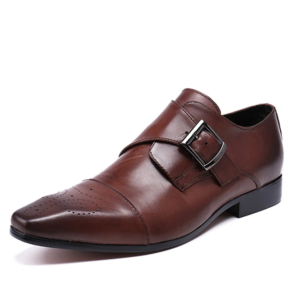 Low Top Monk Strap Captoe Slip on Men Oxfords