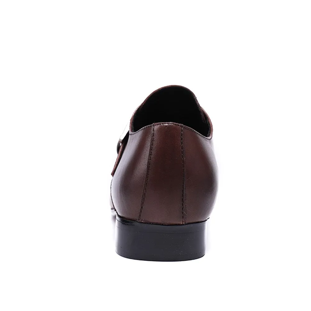 Low Top Monk Strap Captoe Slip on Men Oxfords