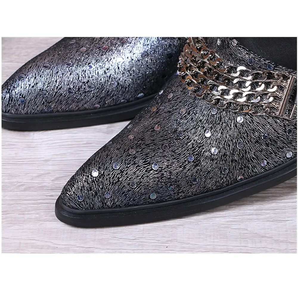 Low Top Pointed Men Oxfords with Decoration