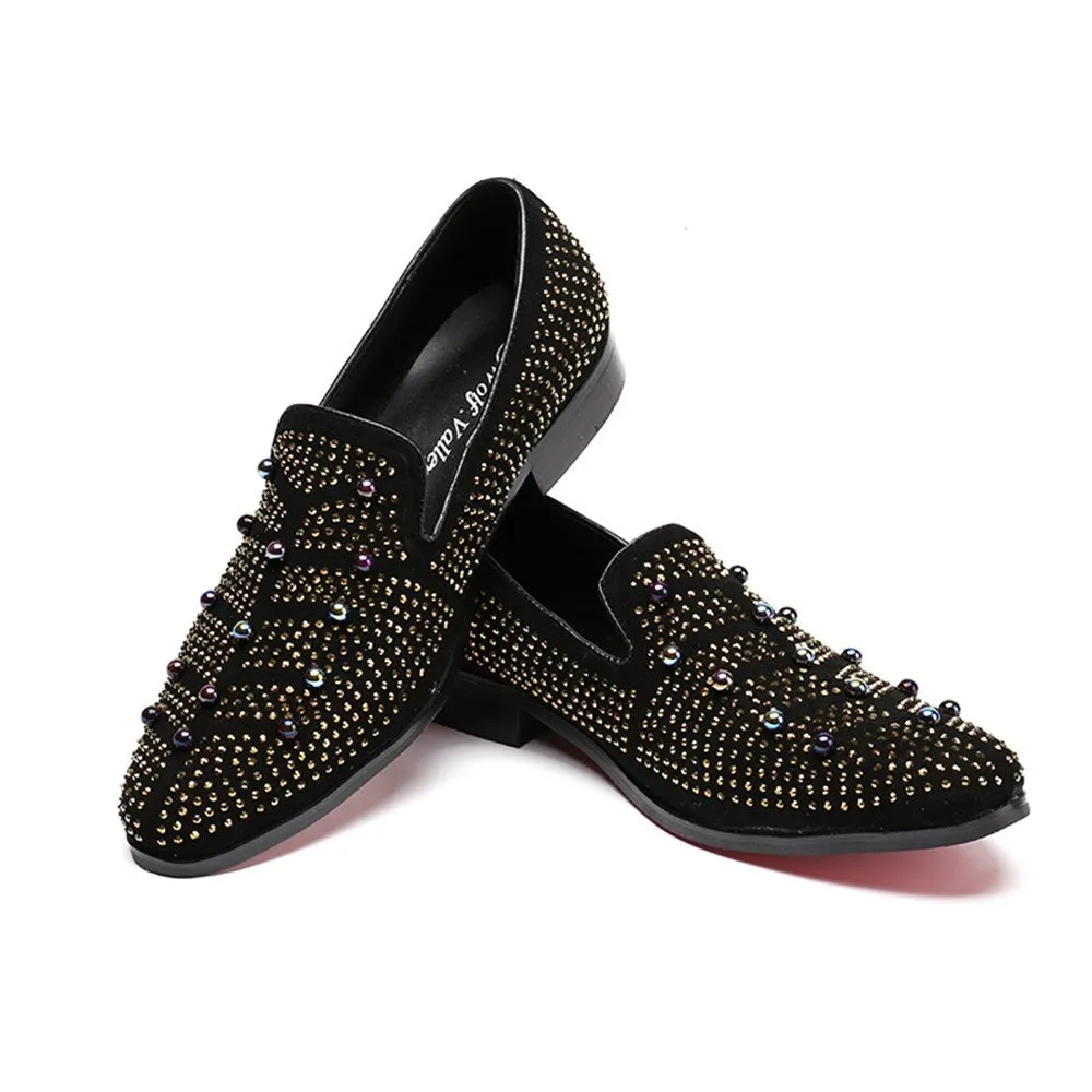 Low Top Slip on Pointed Men Oxford with Decoration