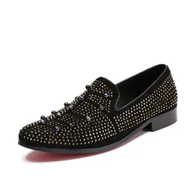 Low Top Slip on Pointed Men Oxford with Decoration