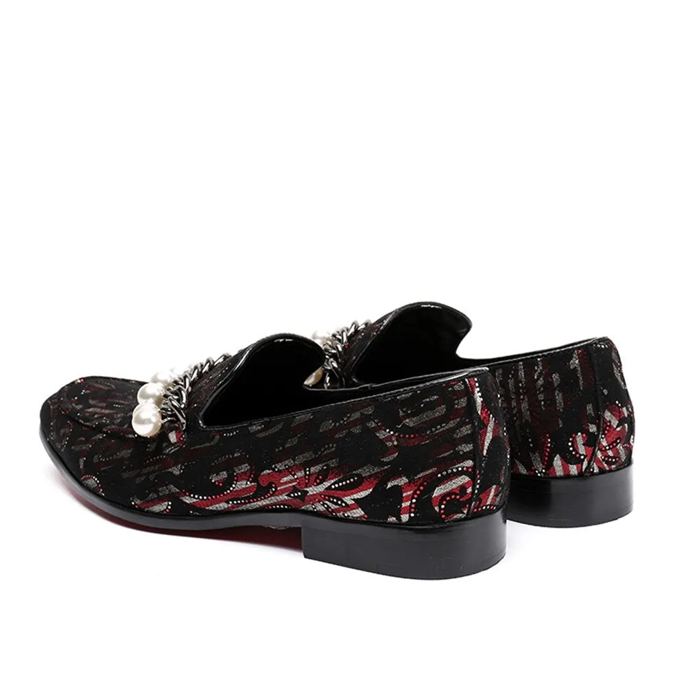 Low Top Slip on Printed Men Oxford with Decoration