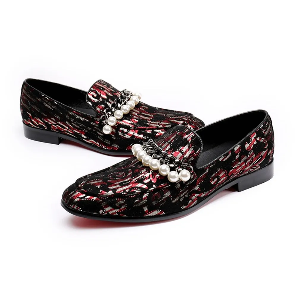 Low Top Slip on Printed Men Oxford with Decoration