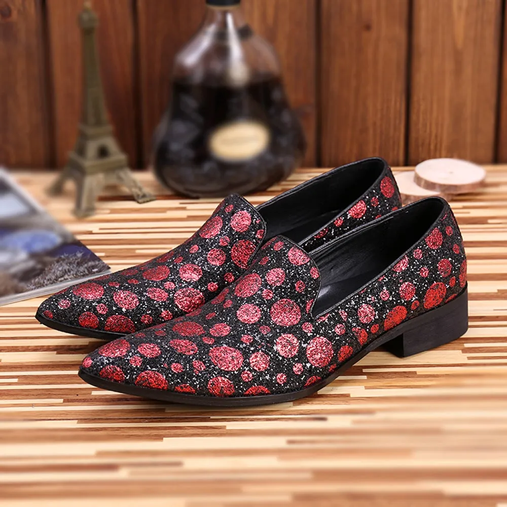 Low Top Slip on Printed Pointed Men Oxfords