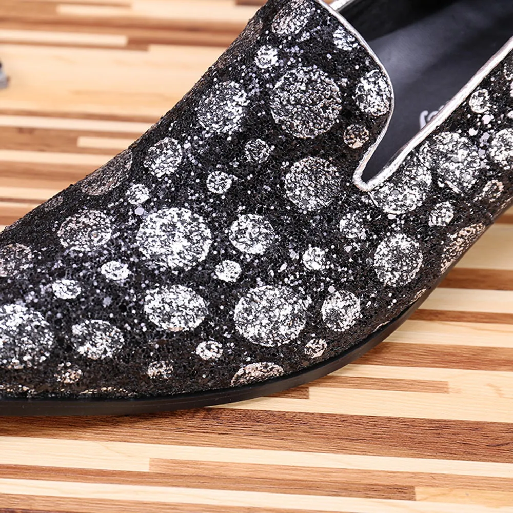 Low Top Slip on Printed Pointed Men Oxfords