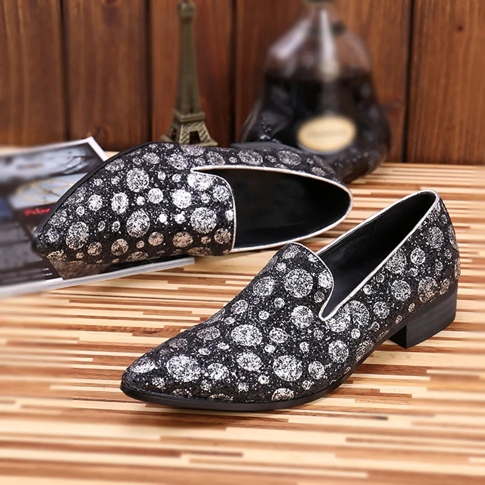 Low Top Slip on Printed Pointed Men Oxfords