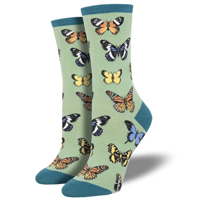 'Majestic Butterflies' Women's printed socks