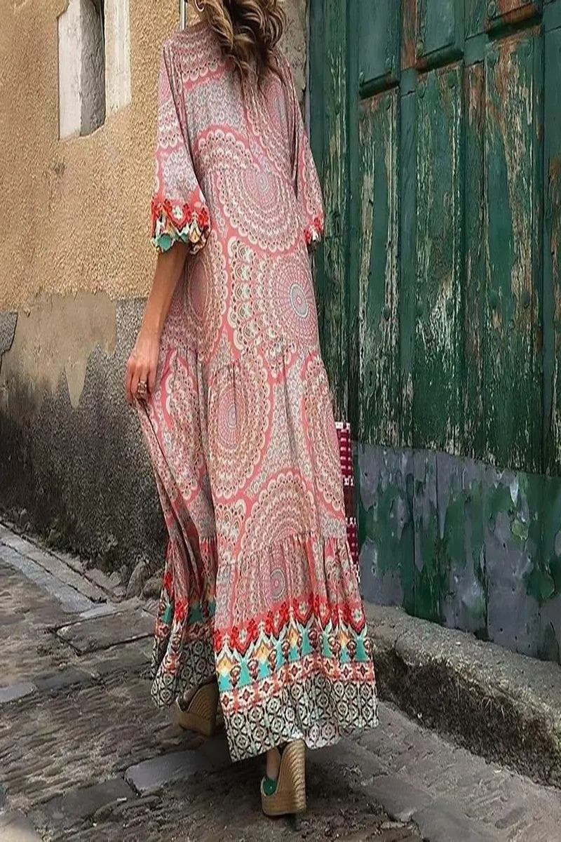 Mandy Multi-Print Boho Dress