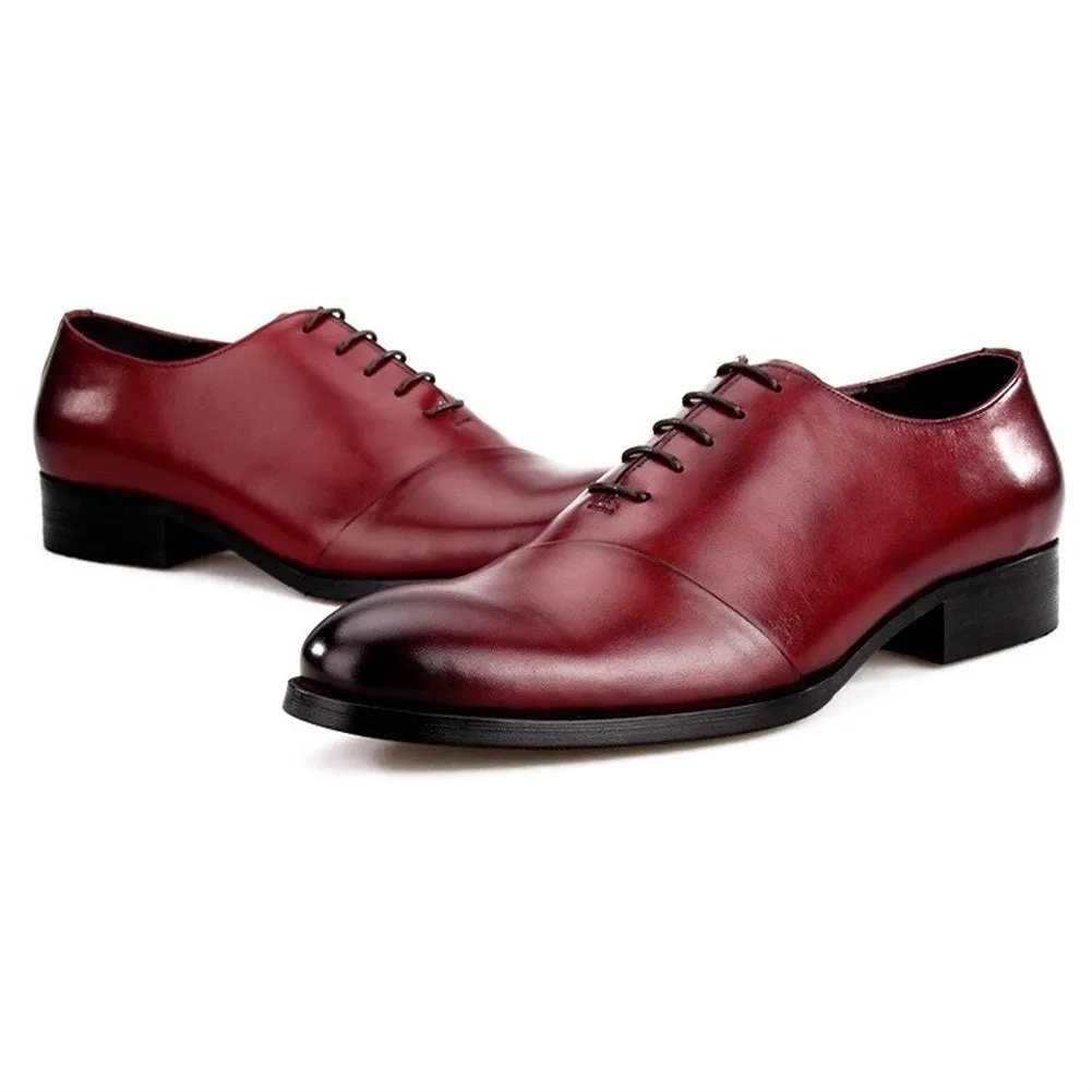 Men Captoe Lace Up Round Toe Formal Shoes