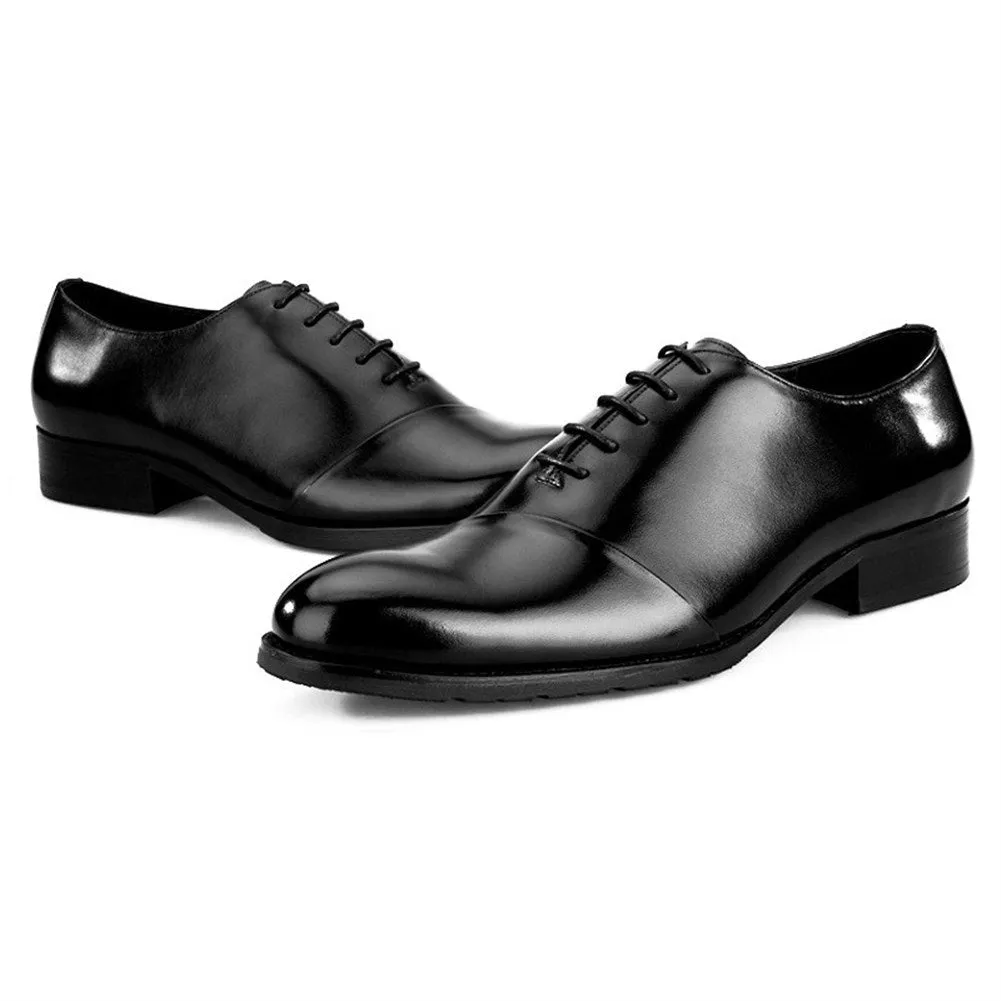 Men Captoe Lace Up Round Toe Formal Shoes