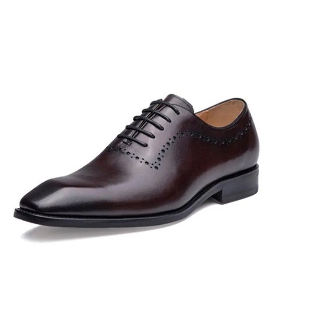 Men Genuine Leather Lace Up Derby Shoes