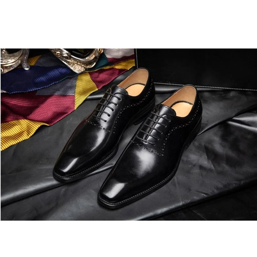 Men Genuine Leather Lace Up Derby Shoes