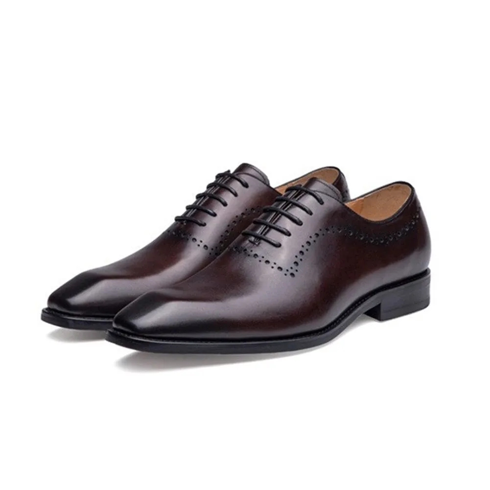 Men Genuine Leather Lace Up Derby Shoes