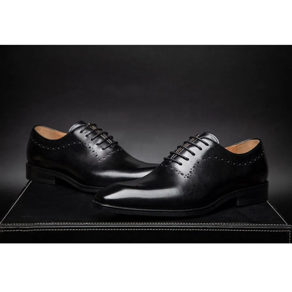 Men Genuine Leather Lace Up Derby Shoes