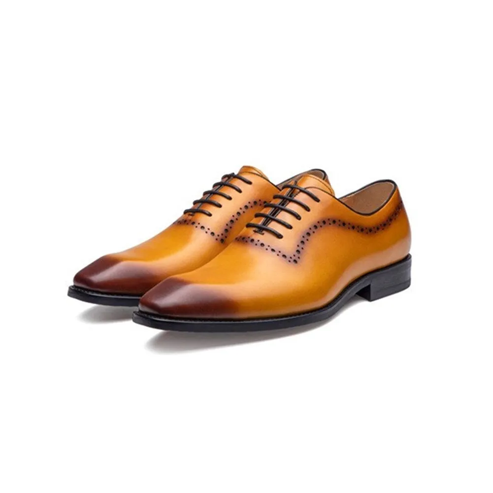 Men Genuine Leather Lace Up Derby Shoes