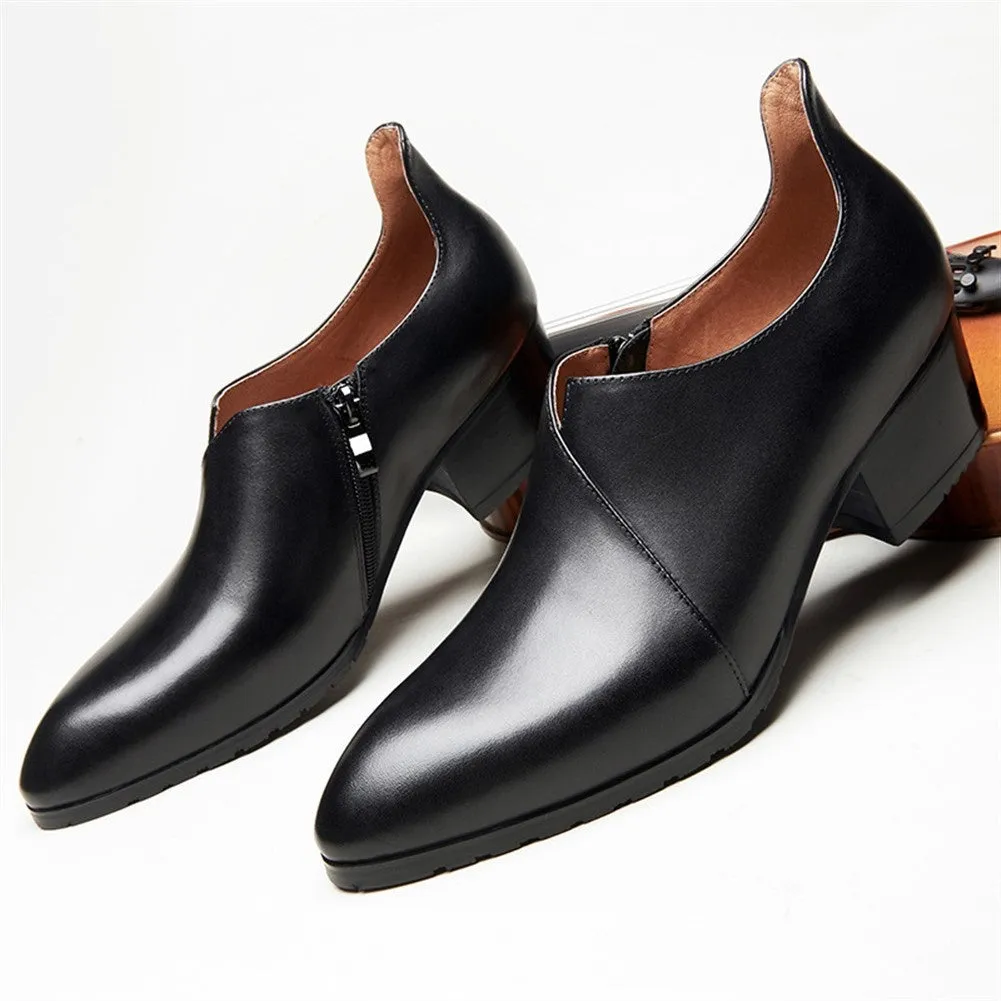 Men High Heel Pointed Toe Formal Shoes