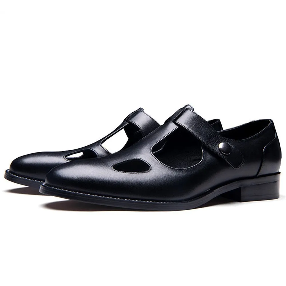 Men Hollow Up Closed Toe Formal Sandal