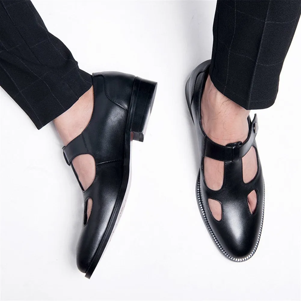 Men Hollow Up Closed Toe Formal Sandal