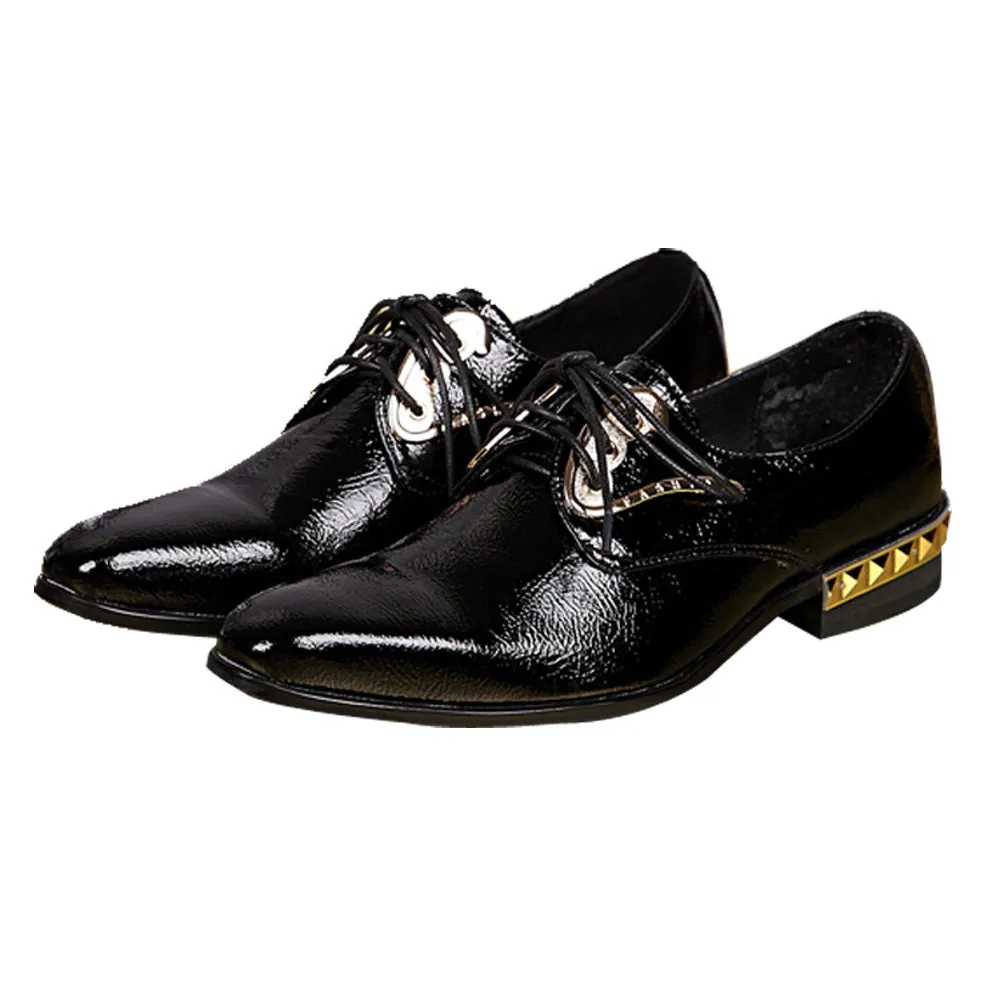 Men Lace Up Pointed Oxford Shoes