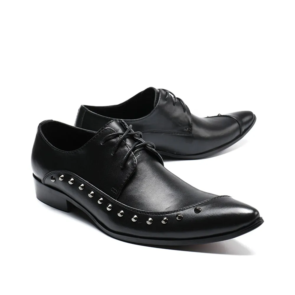 Men Lace Up Pointed Oxofrd Shoes