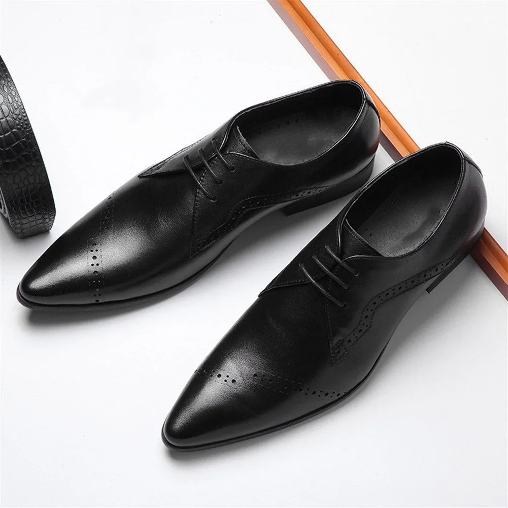 Men Lace Up Pointed Toe Oxford Shoes