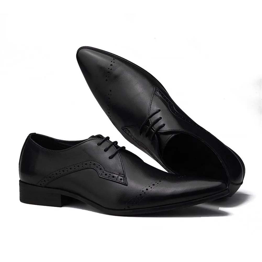 Men Lace Up Pointed Toe Oxford Shoes