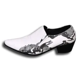 Men Lace Up Pointed White Oxford Shoes