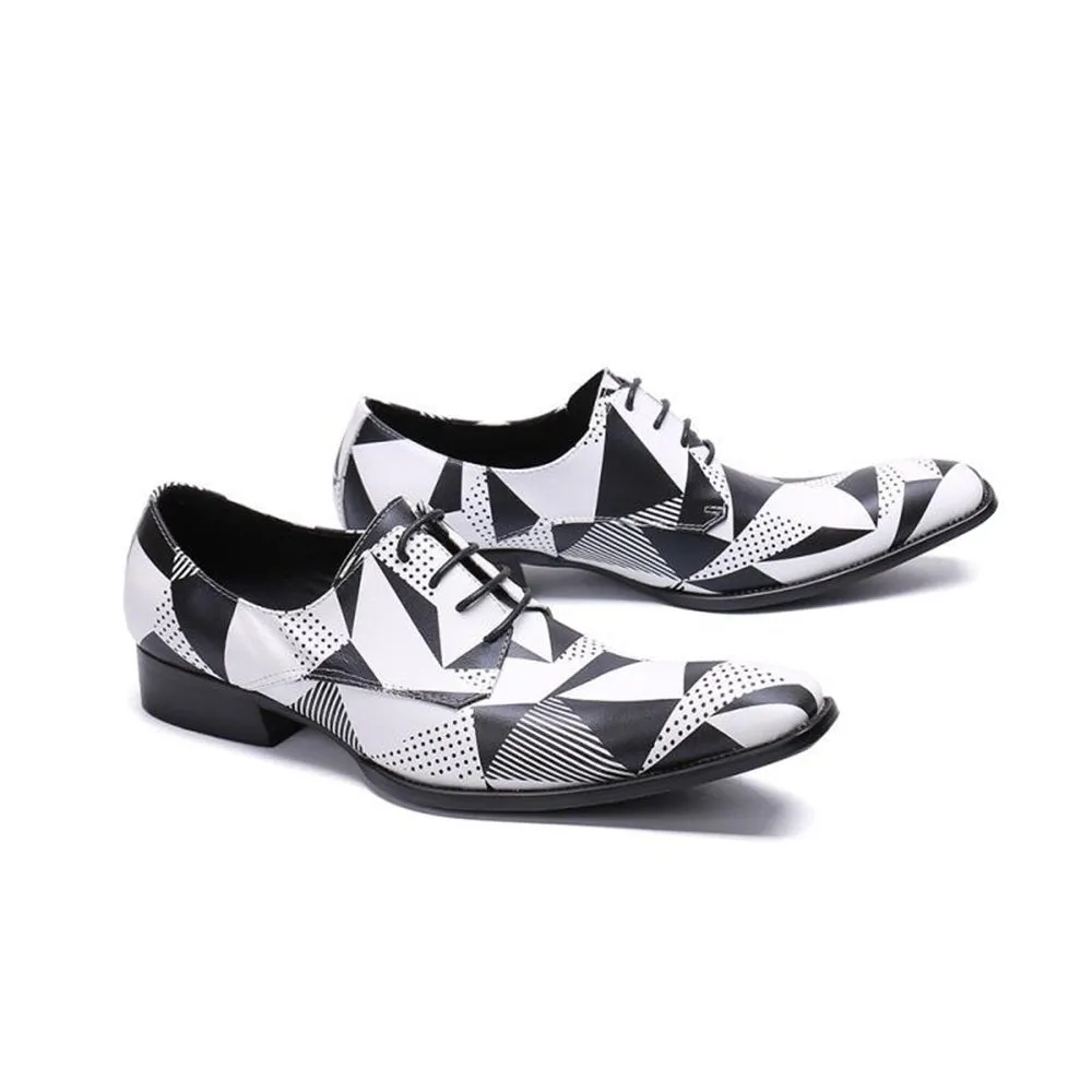 Men Lace Up Printed Oxford Shoes