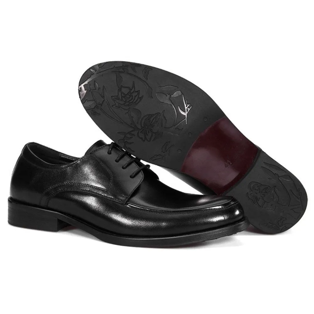 Men Lace Up Round Toe Black Color Formal Shoes