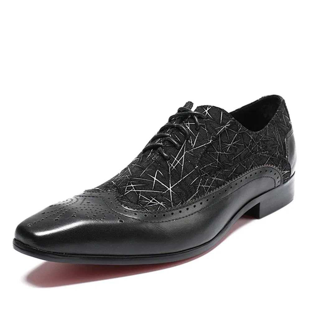 Men Lace Up Two Tones Oxford Shoes