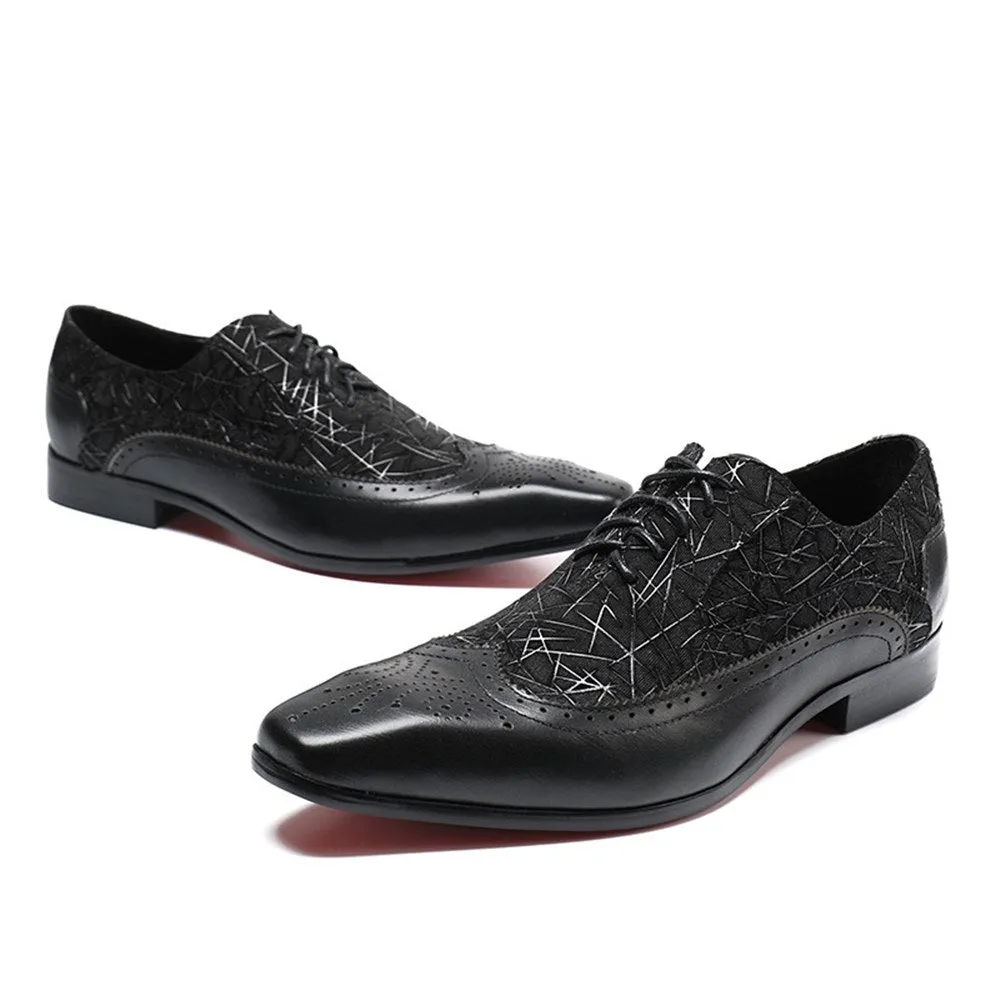 Men Lace Up Two Tones Oxford Shoes