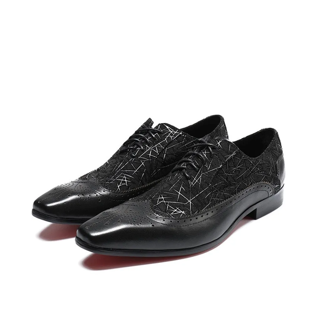 Men Lace Up Two Tones Oxford Shoes