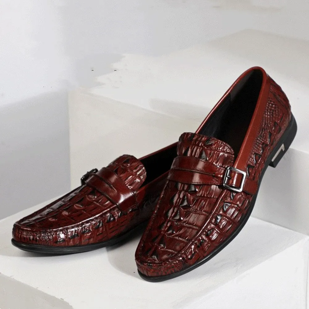 Men Moccasion Toe Monk Strap Loafer