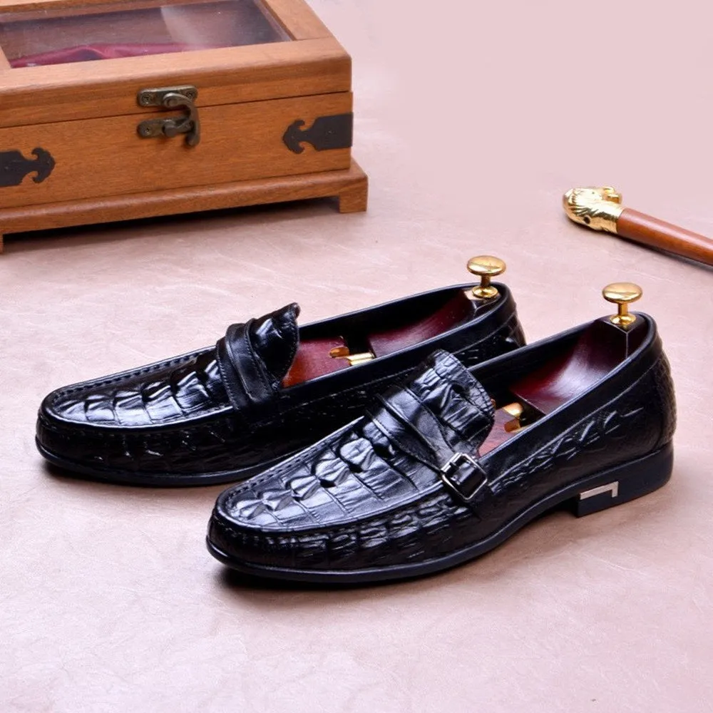 Men Moccasion Toe Monk Strap Loafer