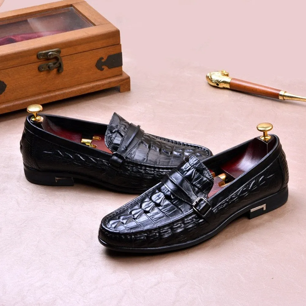 Men Moccasion Toe Monk Strap Loafer