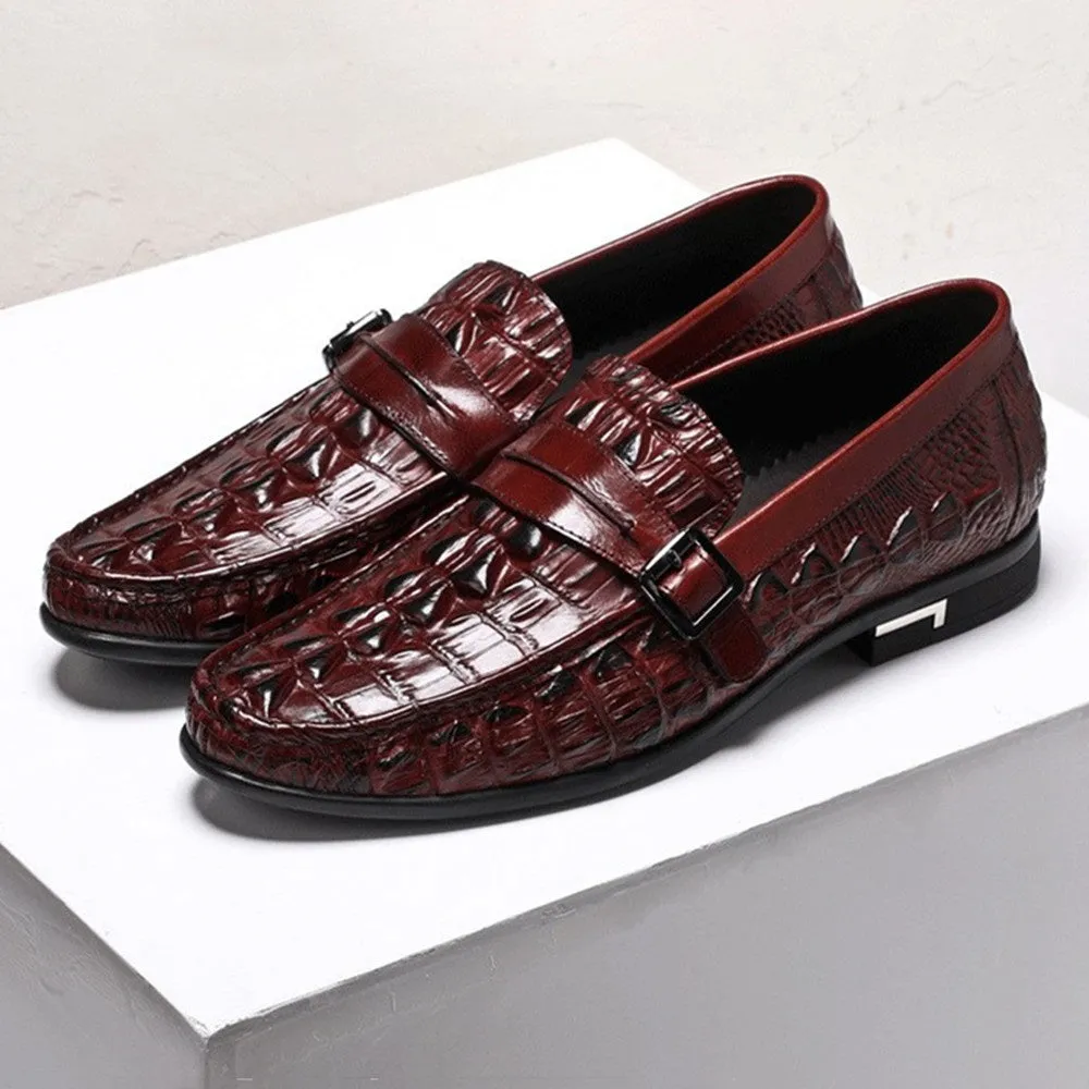 Men Moccasion Toe Monk Strap Loafer