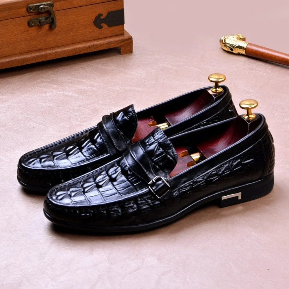 Men Moccasion Toe Monk Strap Loafer