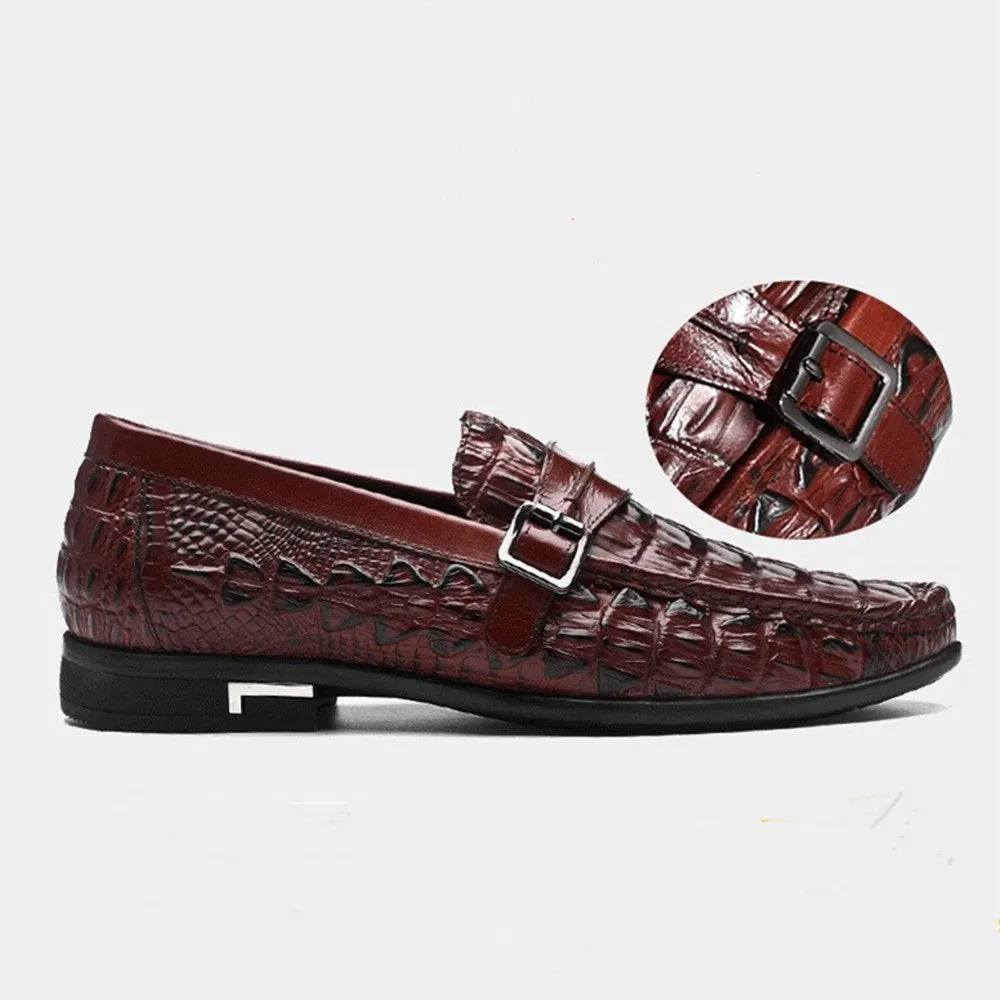 Men Moccasion Toe Monk Strap Loafer