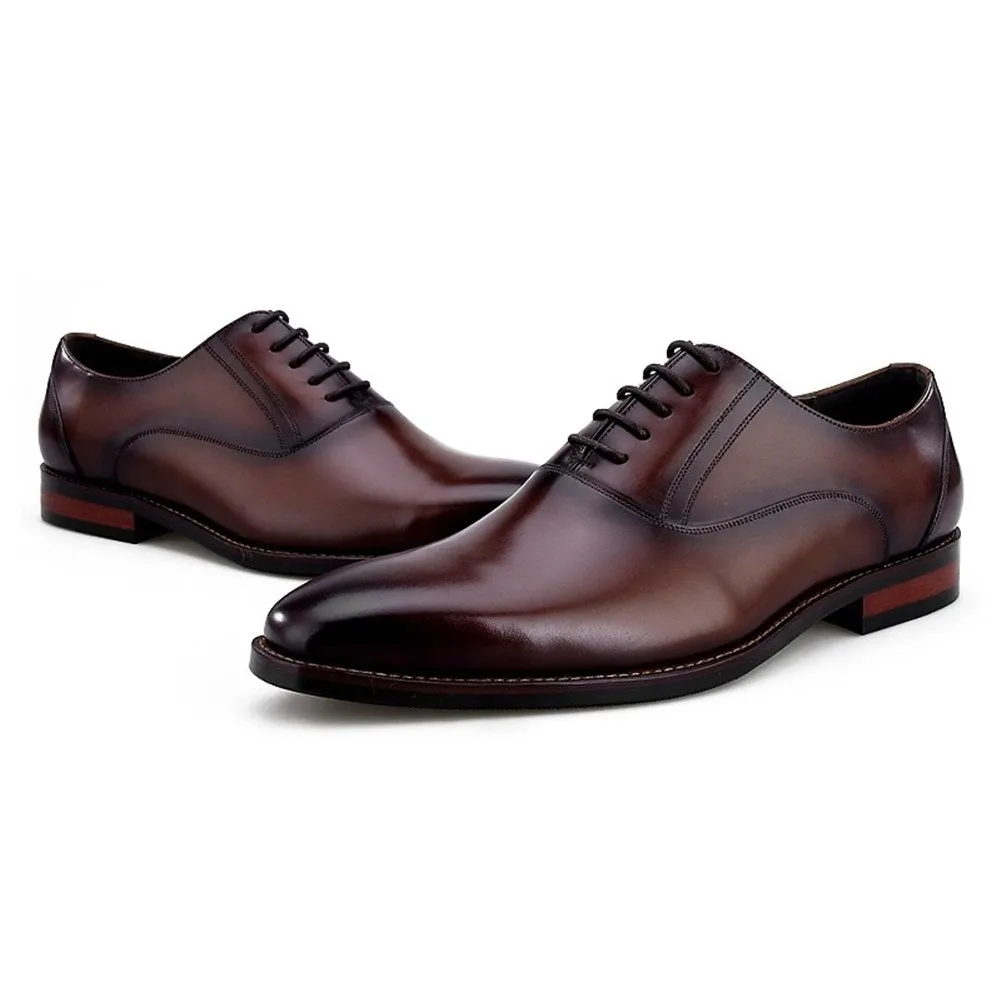 Men Round Toe Lace Up Black Formal Shoes